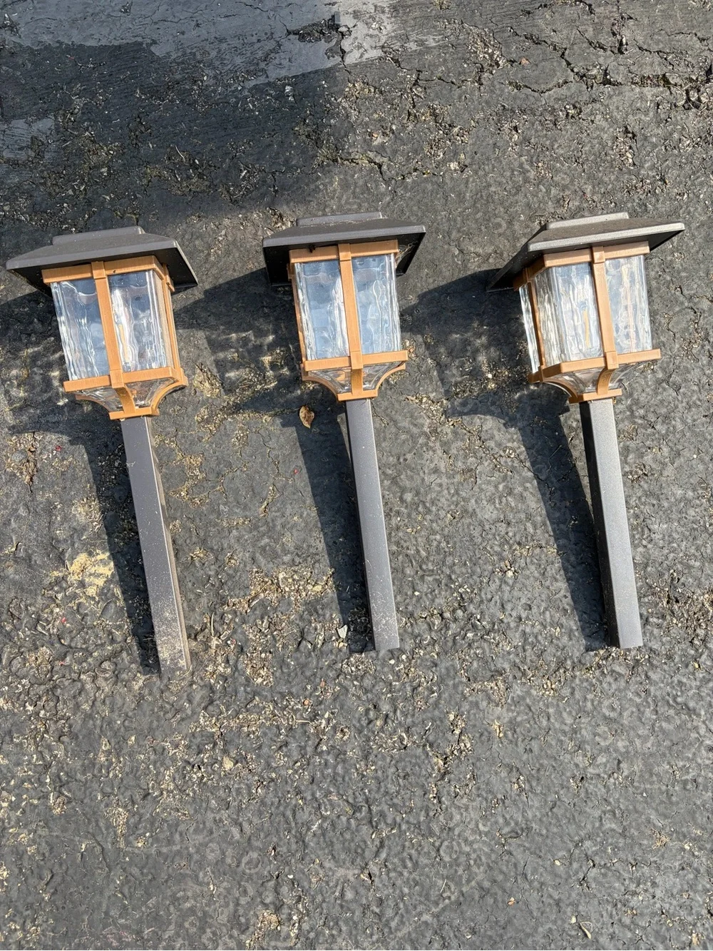 Solar Pathway Lanterns - Brown - Outdoor Garden Accent Lights Set of 6